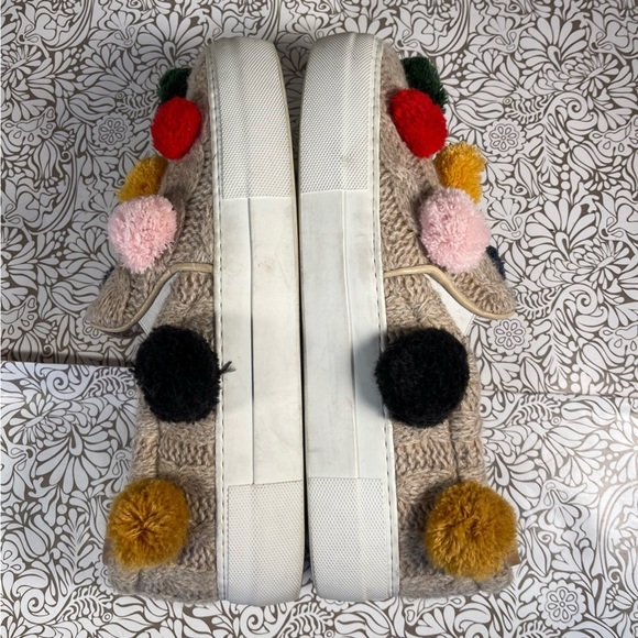 Joshua Sanders tan Wool Blend Pom Pom Slip On Sneakers - Picture 8 of 15